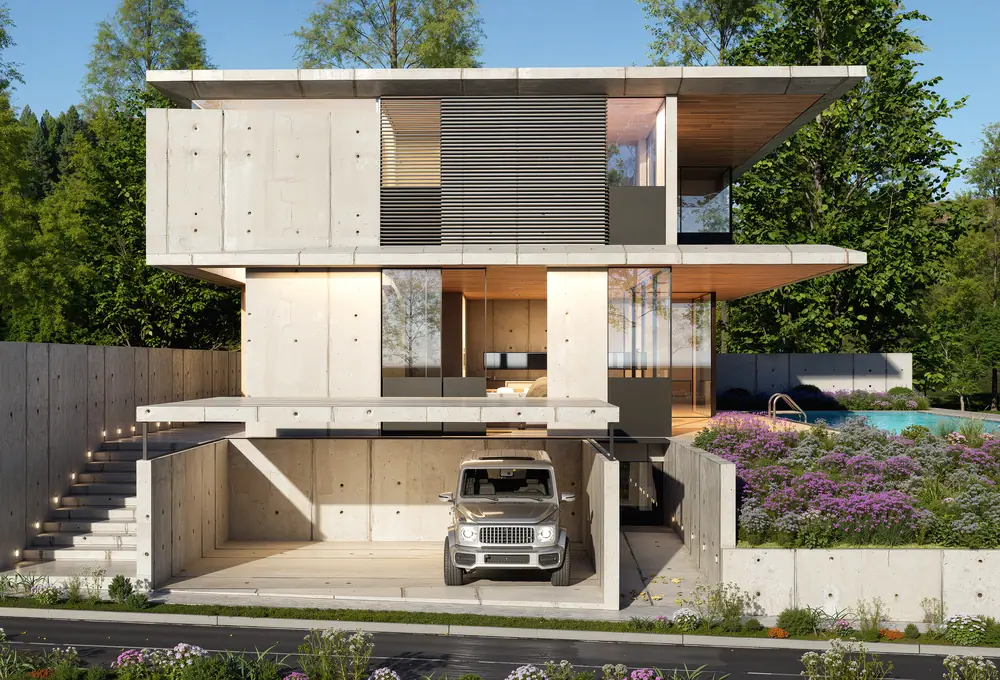 Casa em concreto e madeira, imagem 2