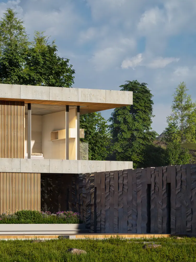 Casa horizontal na floresta, imagem 8