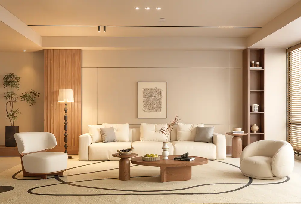 Sala de estar em tons quentes, imagem 2